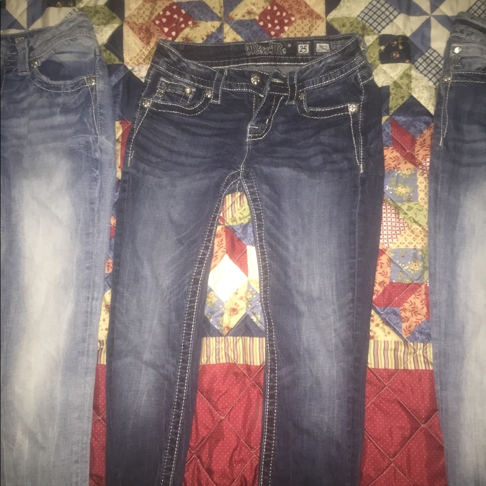 3 pairs of Miss Me Jeans
